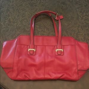 Coach Cherry Red Leather Tote